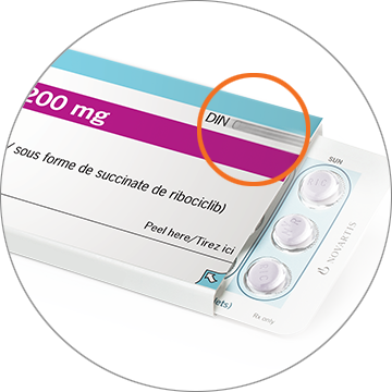 Image of DIN on Kisqali packaging