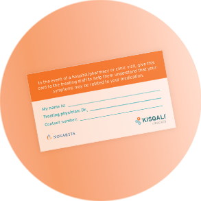 Illustrative image of KISQALI® wallet card