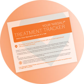 Illustrative image of KISQALI® treatment tracker sheet 